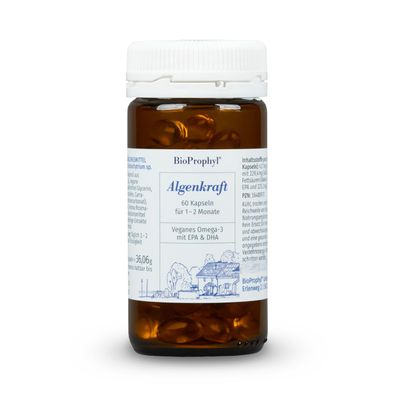 BioProphyl Algenkraft | Omega-3 Algenöl | hochdosiert | vegan | 60 Kapseln