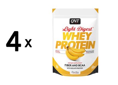 4 x QNT Light Digest Whey Protein (500g) Banana