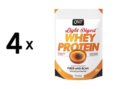 4 x QNT Light Digest Whey Protein (500g) Creme Brulee