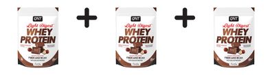 3 x QNT Light Digest Whey Protein (500g) Hazelnut Chocolate