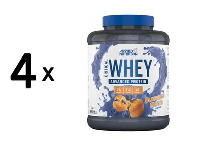 4 x Applied Nutrition Critical Whey (2000g) Blueberry Muffin