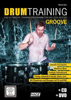 Drum Training Groove + CD + DVD, Martin Klee