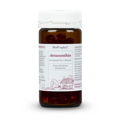 BioProphyl Astaxanthin | 8 mg Astaxanthin hochdosiert | Vitamin E | 60 Kapseln