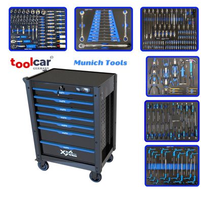 Toolcar Münich Tools Werkzeugwagen Werkstattwagen 6 Schubladen gefüllt