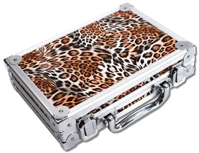 Karella Dartkoffer Alu PAK Luxus, leopard | Etui Tasche Koffer für Dartpfeile Flights