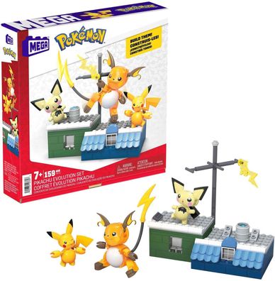 Mattel Pokémon Pikachu Evolution Bauset MEGA BLOCKS Bausteine Klemmsteine