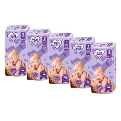 Megapack Baby Wegwerfwindeln New Love Premium comfort 3 MIDI 4-9 kg 5x48 Stück