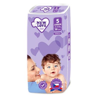 Baby Einwegwindeln New Love Premium comfort 5 JUNIOR 11-25 kg 38 Stück