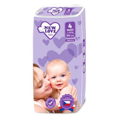 Baby Einwegwindeln New Love Premium comfort 4 MAXI 7-18 kg 44 Stück