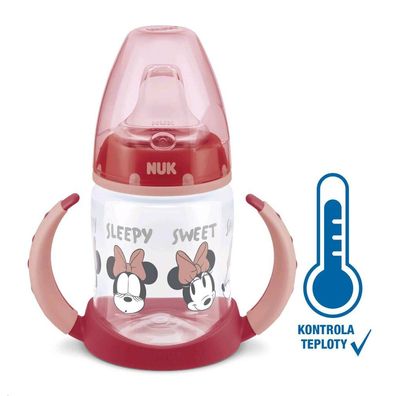 NUK Disney Mickey Babyflasche mit Temperaturregler 150ml rot