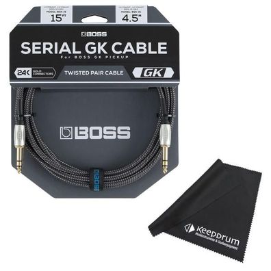 Boss BGK-15 Serial GK-Kabel für Synthesizer-Effektgerät 4,5m mit Tuch