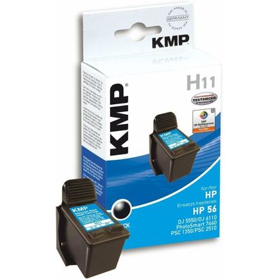KMP H11 schwarz Tintenpatrone ersetzt HP 56 (C6656A)