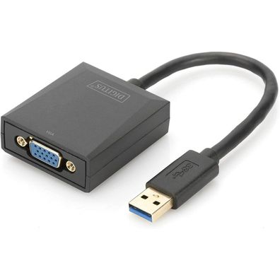 USB 3.2 Gen 1 Adapter, USB-A Stecker > VGA Buchse (schwarz)