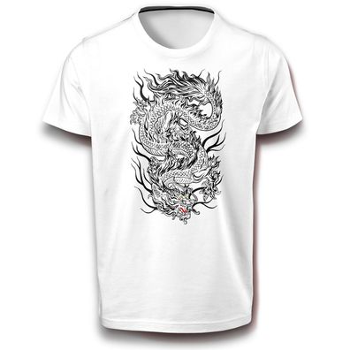 Mythisches Drache Dragon Fabelwesen Chinesisch Mischwesen China Fun T-Shirt Baumwolle