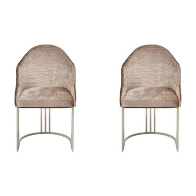Esszimmerstuhl Luxus Modern 2x Stühle Textil Design Metall Stuhl Möbel