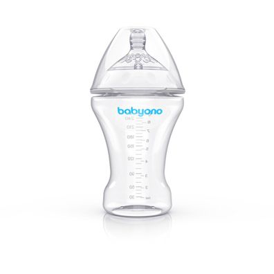 BabyOno Babyflasche 1451 BUTTON 260ml Natural Nursing