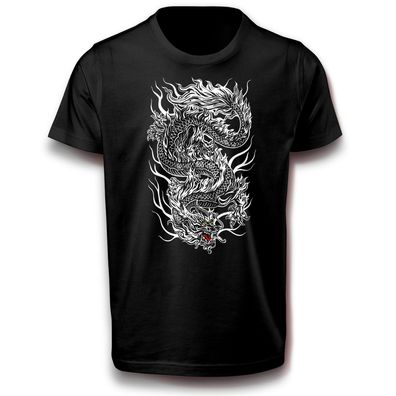 Mythisches Drache Dragon Fabelwesen Chinesisch Mischwesen China T-Shirt Baumwolle