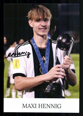 Maxi Henning Autogrammkarte DFB U 17 Weltmeister 2023 Original Signiert+ G 40214