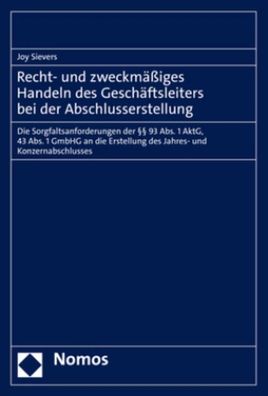 Recht- und zweckm??iges Handeln des Gesch?ftsleiters bei der Abschlusserste ...