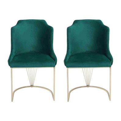 Designer Grüner Esszimmerstuhl 2x Stühle Luxus Einsitzer Moderne Esszimmer