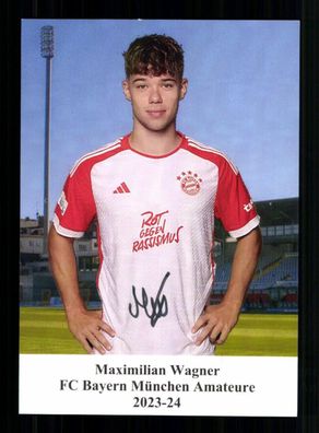 Maximilian Wagner Autogrammkarte Bayern München Amateure 2023-24 Original Sign