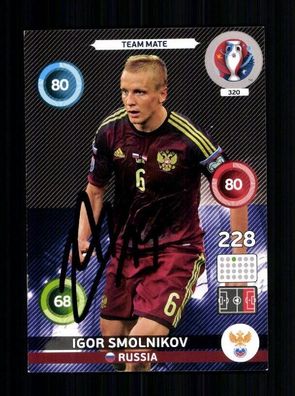 Igor Smolnikov Russland Panini Card Euro 2016 Original Signiert + A 233599
