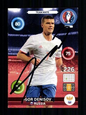 Igor Denisov Russland Panini Card Euro 2016 Original Signiert + A 233600