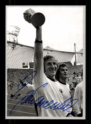 Georg Schwarzenbeck Autogrammkarte DFB Weltmeister 1974 Original Signiert