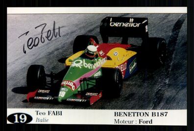 Teo Fabi Formel 1 1982-1987 Foto Original Signiert + G 40538
