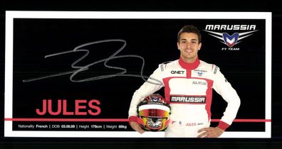Jules Bianchi + 2015 Formel 1 2013-14 Autogrammkarte Original Signiert + G 40556