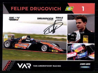 Felipe Drugovich Autogrammkarte Original Signiert Motorsport + G 40571