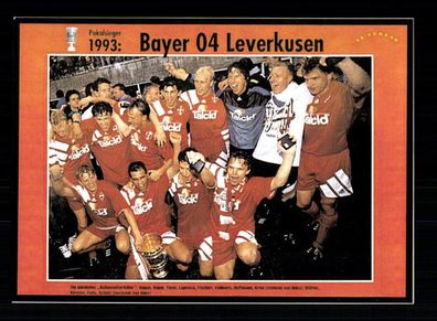 Bayer Leverkusen Mannschaftskarte DFB Pokalsieger 1993