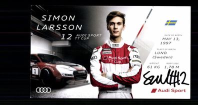 Simon Larsson Autogrammkarte Original Signiert Motorsport + G 40655