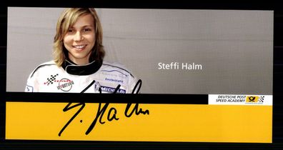 Steffi Halm Autogrammkarte Original Signiert Motorsport + G 40665