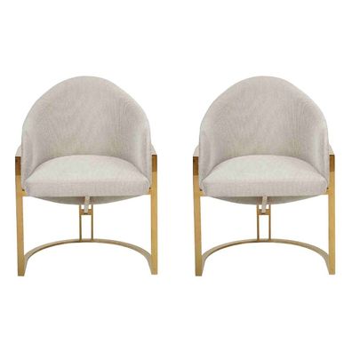 Stilvoll 2x Stühle Polsterstuhl Esszimmerstuhl Metall Küchenstuhl Weiß Modern