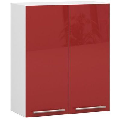 Küchenschrank AKORD OLIWIA W60 Weiß 60 cm Front Rot Glanz B60 x H72 x T30 cm