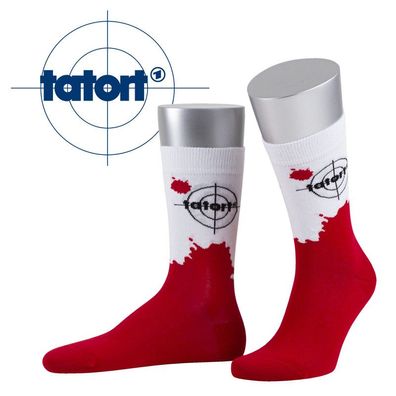 Tatort-Socken, mit Motiv Blutlache, Made in Germany