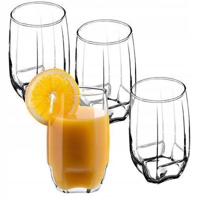 KADAX Wassergläser, 4 Gläser Set, dekoratives Gläserset 420ml