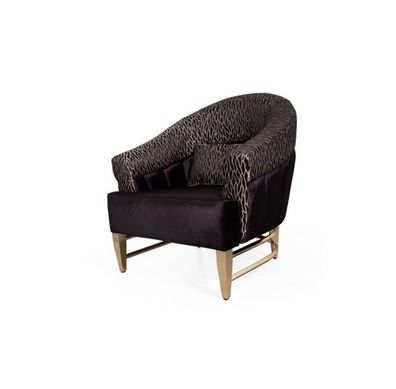 Sessel Luxus Design Textil Wohnzimmer Italienischer Stil Möbel Lounge Lehnstuhl