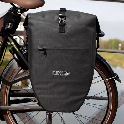 Fahrradtasche schwarz 28 L Wasserdicht mit Schnellverschluss Packtasche Gepäckträg...
