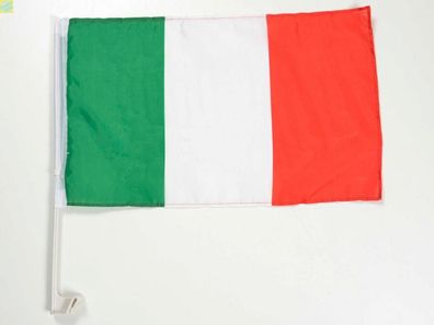 Autofahne Autoflagge Italien Fahne mit Halterung für Seitenfenster 30x45cm