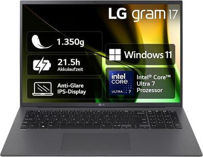 LG gram 17Z90S-G. AD7CG, Notebook, mit 17 Zoll Display Touchscreen, Intel® Core™