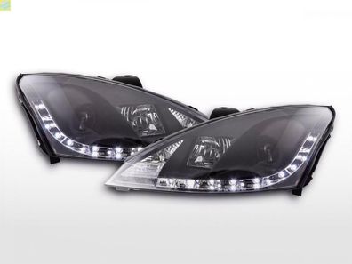 Scheinwerfer Set Daylight LED TFL-Optik Ford Focus 3/4/5-trg. 01-04 schwarz für Rech