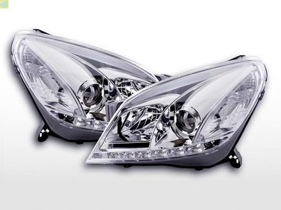 Scheinwerfer Set Daylight LED TFL-Optik Opel Astra H 04-10 chrom für Rechtslenker