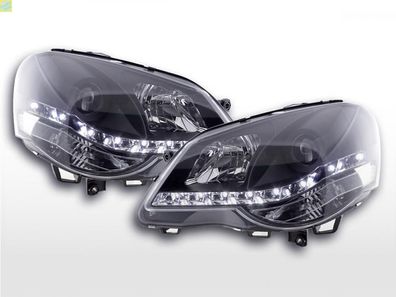 Scheinwerfer Set Daylight LED TFL-Optik VW Polo Typ 9N3 05-09 schwarz für Rechtslenk