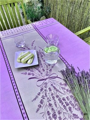 Gartentischdecke Mediterran Baumwolle Beschichtet Lavendel Tischdecke Decke Sommer