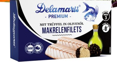 Delamaris Makrelenfilets mit Trüffel in Olivenöl 4 Varianten/ Stückzahlen