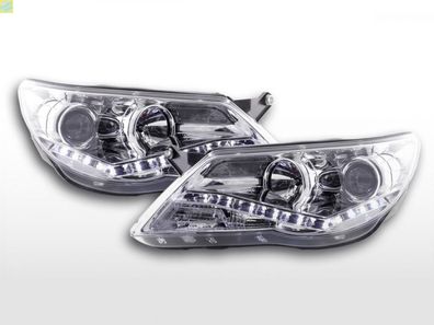 Scheinwerfer Set Daylight LED TFL-Optik VW Tiguan 07-11 chrom für Rechtslenker