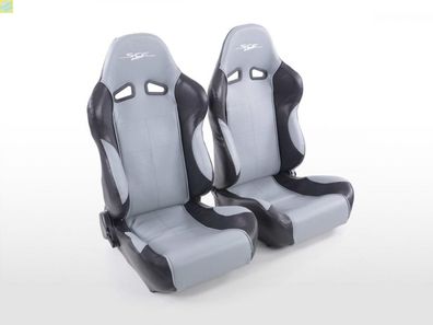 FK Sportsitze Auto Halbschalensitze Set SCE-Sportive 2 Kunstleder grau/ schwarz