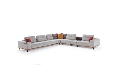 Weißes Ecksofa Designer L-Form Couch Polstersofas Wohnzimmer Couchen
